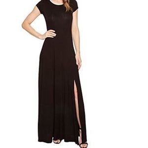 Michael Kors black long slit maxi dress.